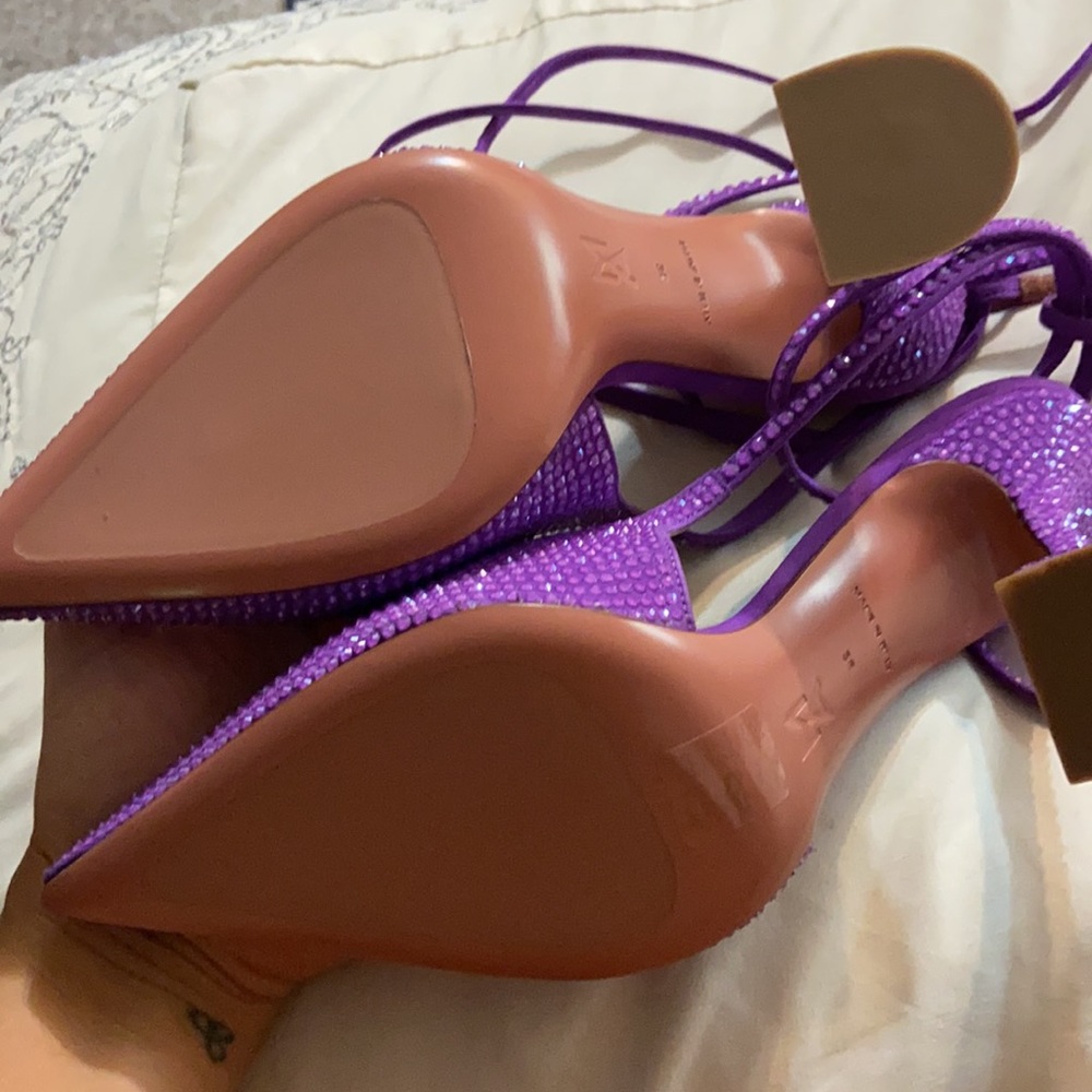Amina Muaddi 38 karmacrys pump suede violet - Picture 3 of 4